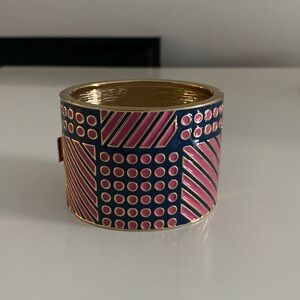 Banana Republic Pink, Navy and Gold Cuff Bracelet